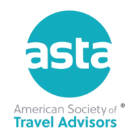Logo of American Society of Travel Advisors ASTA in teal and gray lettering
