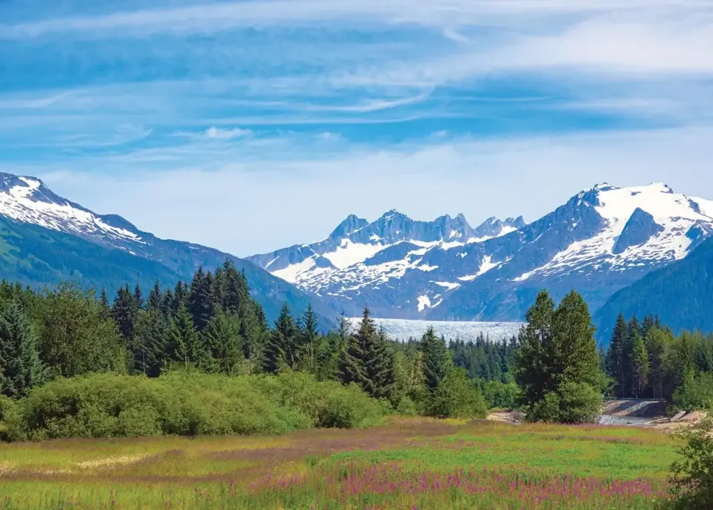 Photo of Mendenhall Glacier as featured in when is the best time to cruise Alaska