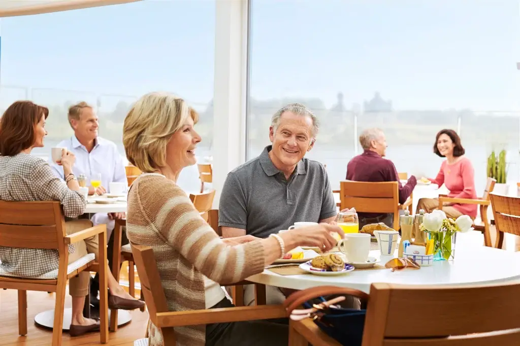 Photo of guests on Aquavit Terrace pondering are viking cruises worth it on Viking River Cruises